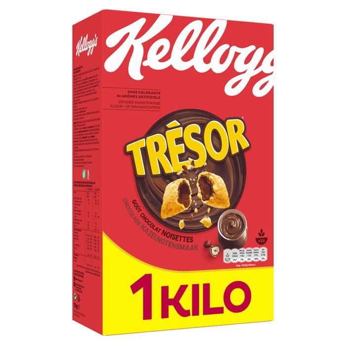 Cafe Moulu - KELLOGG'S TRESOR : Céréales chocolat noisette 1 kg