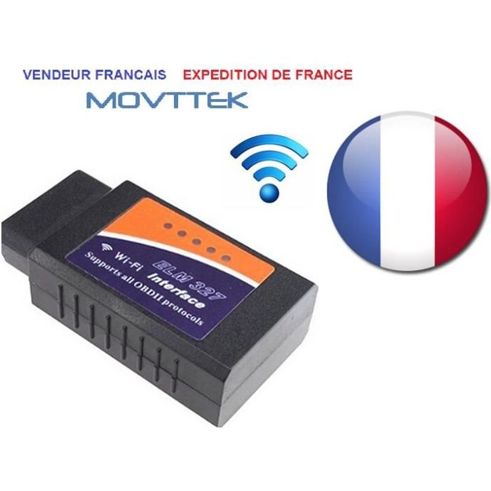 INTERFACE DIAGNOSTIQUE Movttek® AUTOMOBILE ELM327 WIFI MULTIMARQUES OBD2 valise