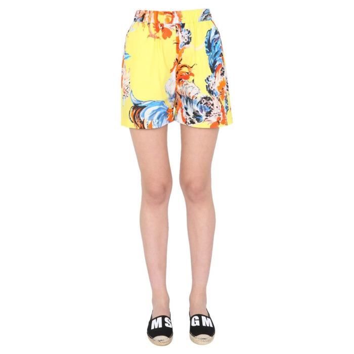 MSGM FEMME 3042MDB10321735006 JAUNE COTON SHORTS