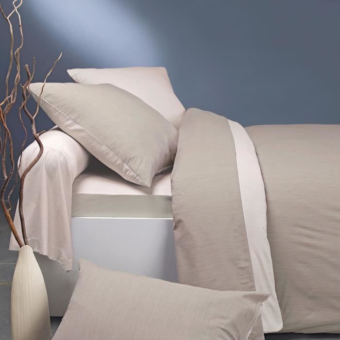 Housse de couette bicolore en bambou, Écorce, 140 x 200 cm
