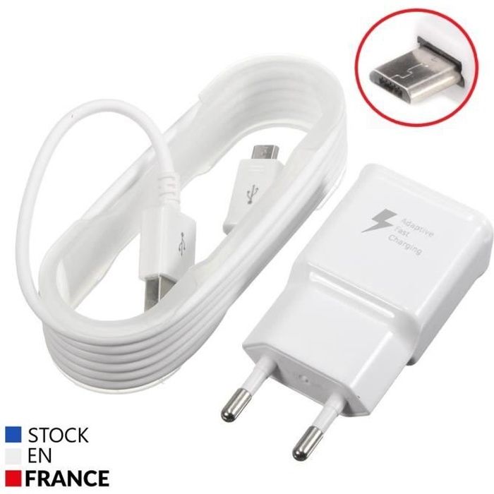 Pack Chargeur 3A pour Huawei P20 Lite + Câble Micro USB - Chargeur Ultra Rapide et Puissant 3A + Câble Micro USB