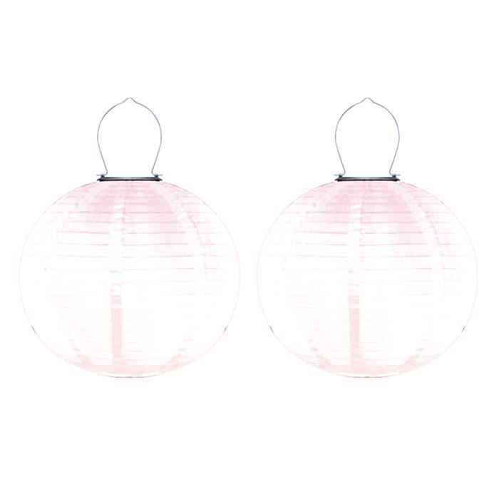 2 Pcs LED Lanterne Solaire 12 Pouce Pliable Étanche Nylon Suspendue Lampe Décorative pour LAMPADAIRE DE JARDIN - LAMPE DE JARDIN