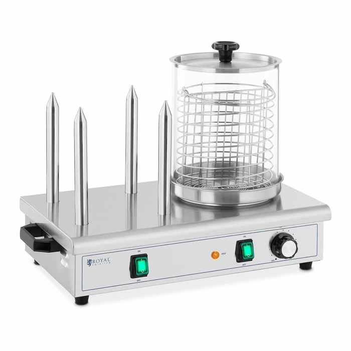 Machine à Hot Dog Professionnelle Appareil Cuisson Vapeur Inox 4 Piques