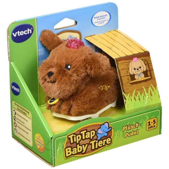 Vtech Baby 80–189104 – Tip Tap Animaux – Caniche en peluche, Marron