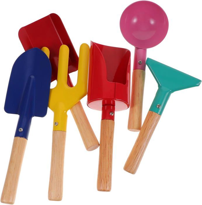 Kit Sable Plage Metal Outils De Jardinage Pour Enfants Avec Râteau Truelle Seau D'Arrosage