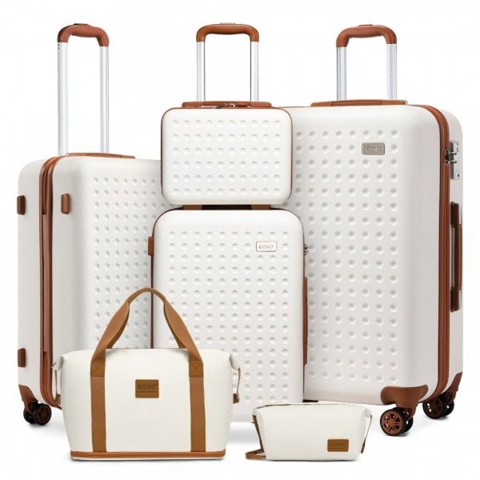 Kono Set de 6 Valises de Voyage (31/55/67/76cm) + Sac