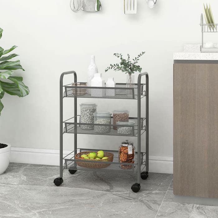 Chariot de cuisine, desserte à 3 niveaux blanc 46x26x64 cm fer -asaf79716 meuble pro Chariot de cuisine, desserte à 3 niveaux blanc 46x26x64 cm fer -asaf79716 meuble pro