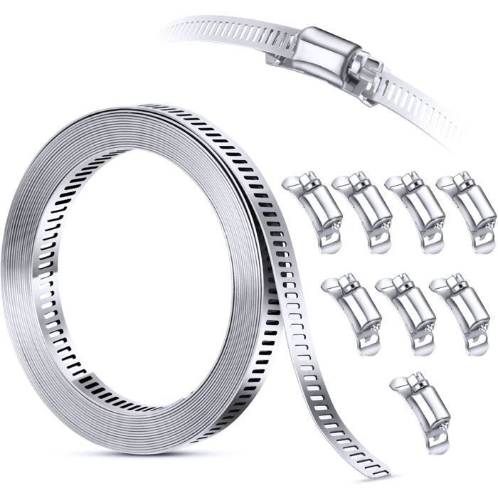 Lot De 15 Colliers à Vis – Acier Inoxydable – 3 Mm Alésage, 8 Mm OD – Pour Fixation Serrée