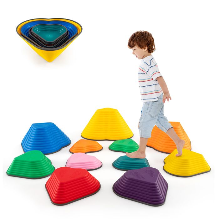HOMCOM Parcours De Motricité Bébé 11PCS, Module Motricité Bébé En Mousse Avec Housse En Polyurethane Et Remplissage~209h65n4i3o01