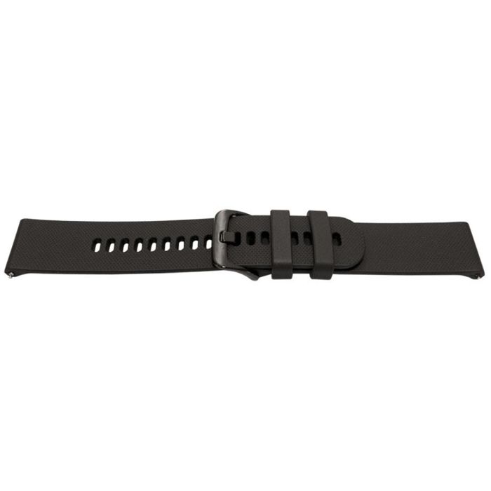 Bracelet de montre - MY-MONTRE - 20mm/22mm - Silicone noir - Largeur 4 5mm - Boucle métal