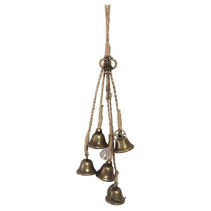 Carillon De Sorcière à Suspendre Vintage – Clochettes Boho En Rotin Et Bronze, Protection & Décoration Intérieur/Extérieur