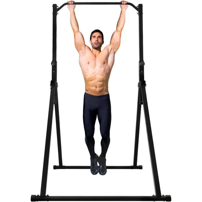Barre de traction autoportante - 1,75 à 2,3 m - Hauteur réglable - Noir - Idéale pour les amateurs de fitness