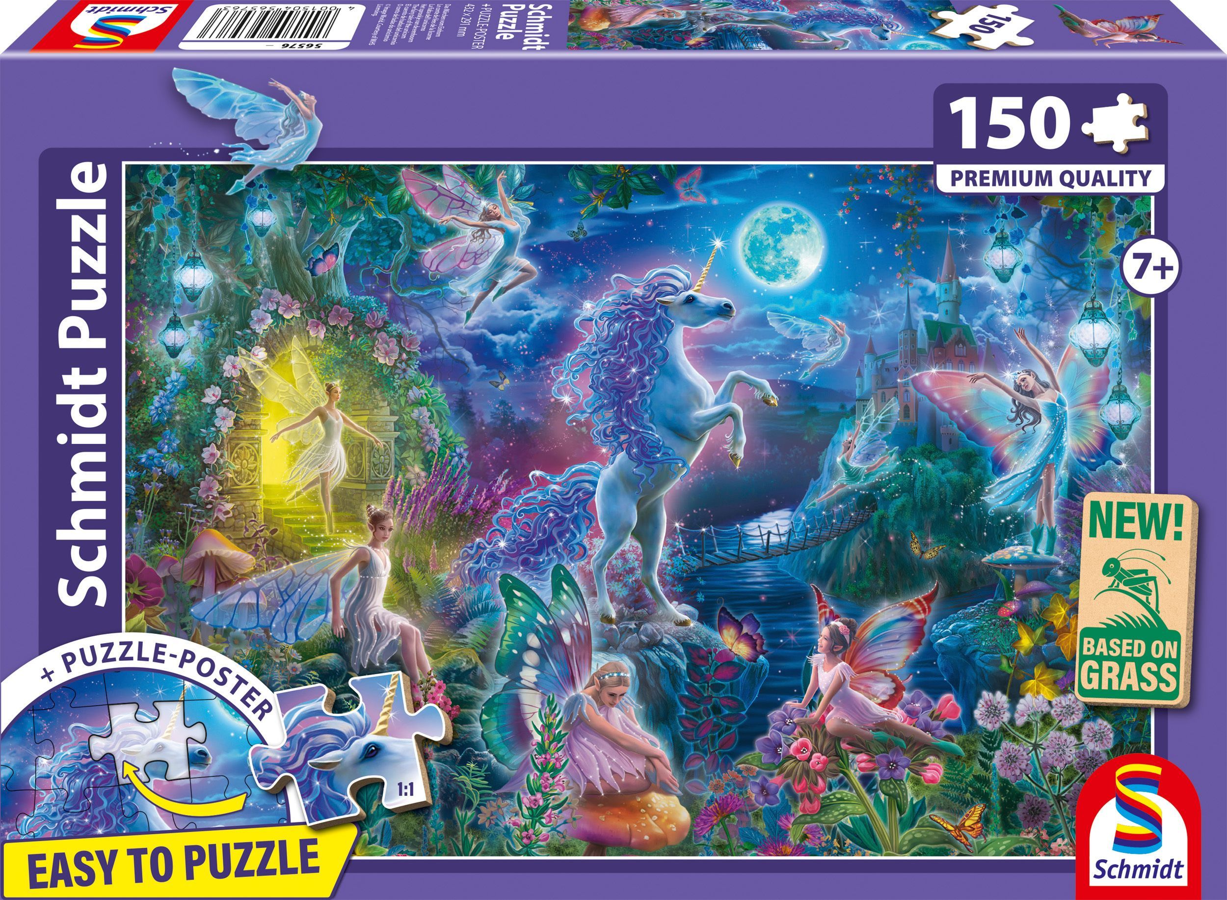 Puzzle 150 pièces Schmidt Spiele Le Conte de Fées de la Licorne Rectangulaire Fantasy / Fées et Licornes Neuf - vue 2