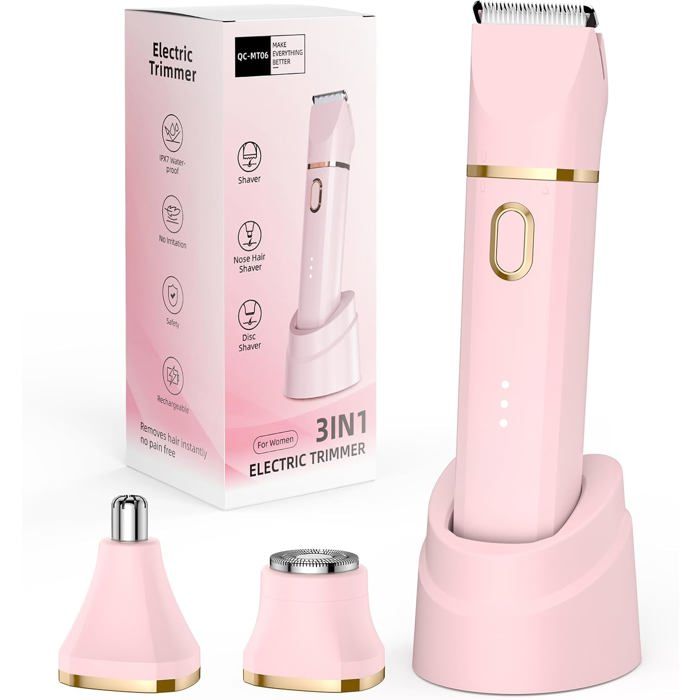 Rasoir Electrique Femme 3 en 1 Tondeuse électrique Femme Rasoir Pour Poils du Nez Pour Femmes Jambes Bras et Nez