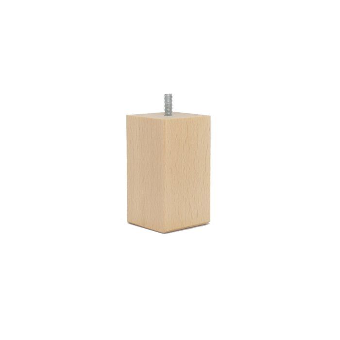 Pied de lit - AM20170064 - 4 Pieds Carrés en Bois Verni Clair - 10 x 55 x 55 cm - 840g