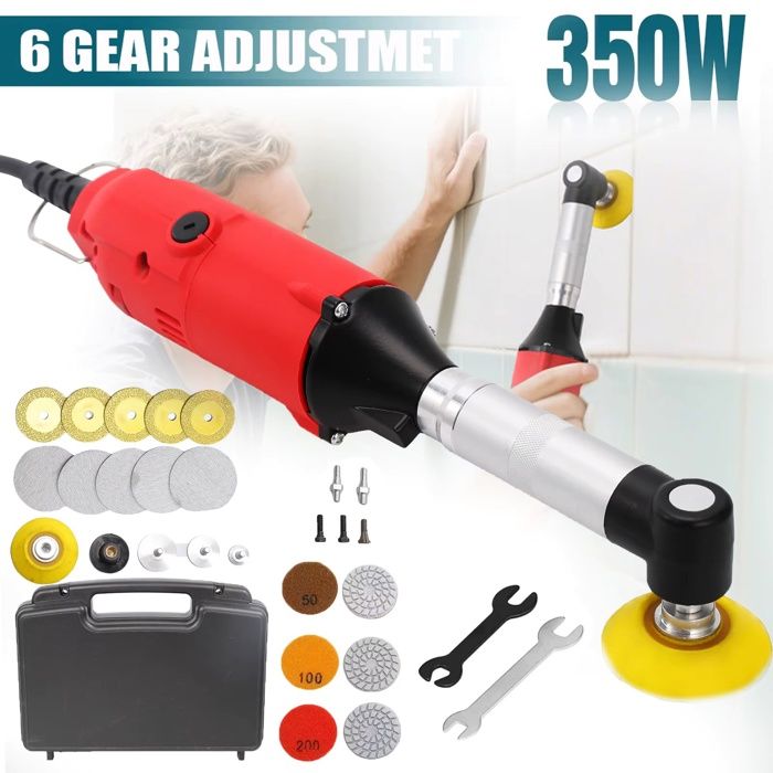 Meuleuse Dangle Électrique 350 W Ponceuse à Joints pour Carrelage 6 Vitesses Réglables 15 000 RPM pour Meulage Polissage Fraisage