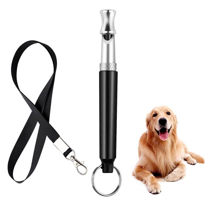 Sifflet Chien Ultrasonique Silencieux Noir - Réglable/Cordon - Anti-aboiement - Toutes Races QIEDOVIEY