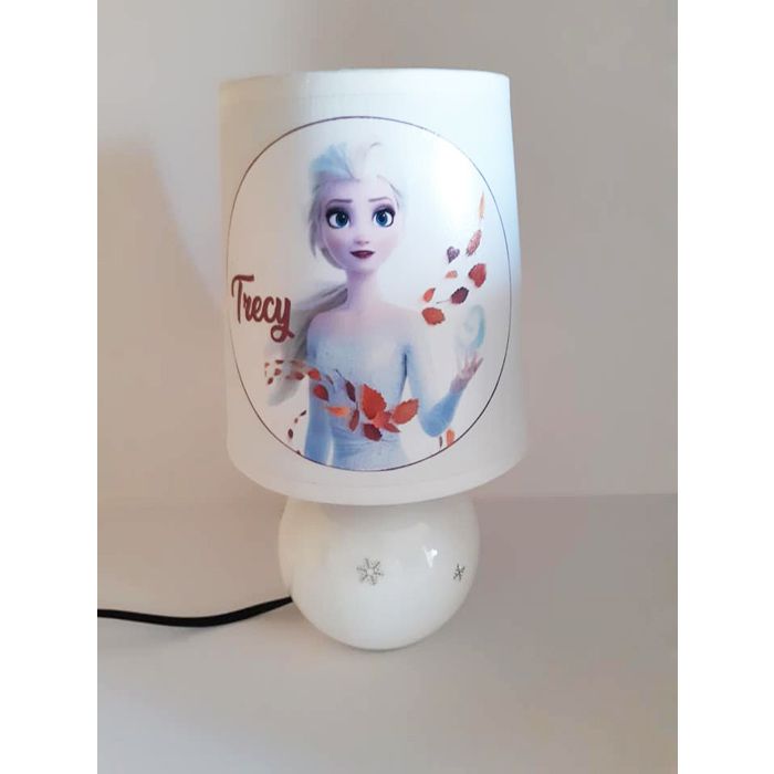 l idee all lampe de chevet blanc Personnalisable Reine des neiges feuilles