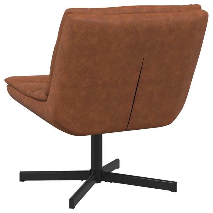 Fauteuil simple - Marron - Chaise pivotante - 1 PC - Marron 63x75x76 cm PU antique F8314