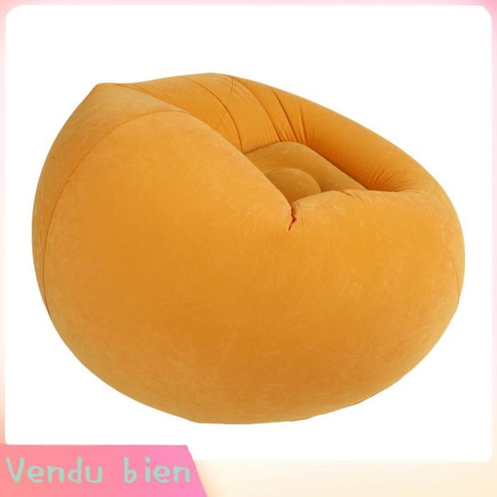 Garosa canapé gonflable Chaise gonflable canapé simple en PVC floqué canapé de salon gonflable pour salon meuble sofa Jaune vif