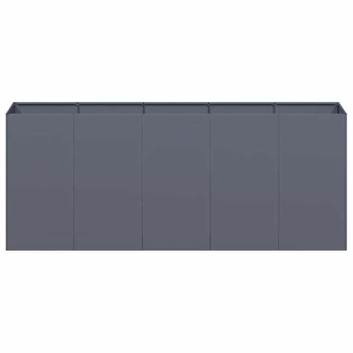 Meuble Déco - Support/Pot de Fleurs - Jardinière anthracite 200x40x80 cm acier laminé à froid luf8239836