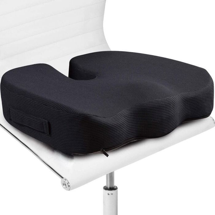 Coussin de siège ergonomique pour chaise de bureau – Mousse à mémoire de forme – Soulagement coccyx et sciatique – Housse amovible