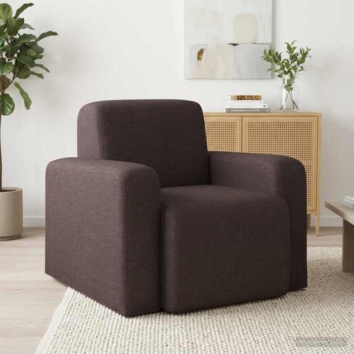 vidaXL Fauteuil Marron foncé Tissu 42042420