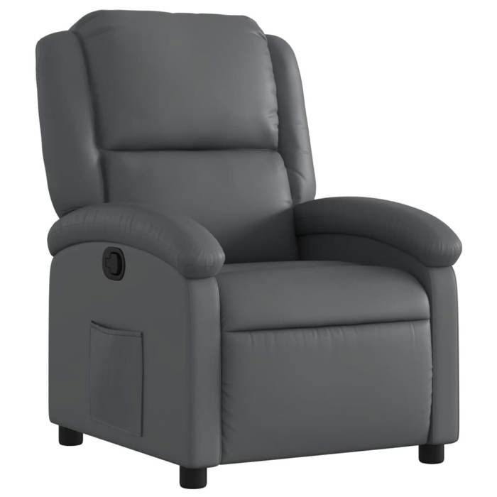 Gris Fauteuil inclinable gris similicuir - Fauteuil/Chaise LV3221