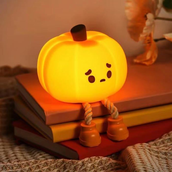 Veilleuse citrouille LED en silicone rechargeable lampe tactile décoration dHalloween amusante pour femmes et enfants