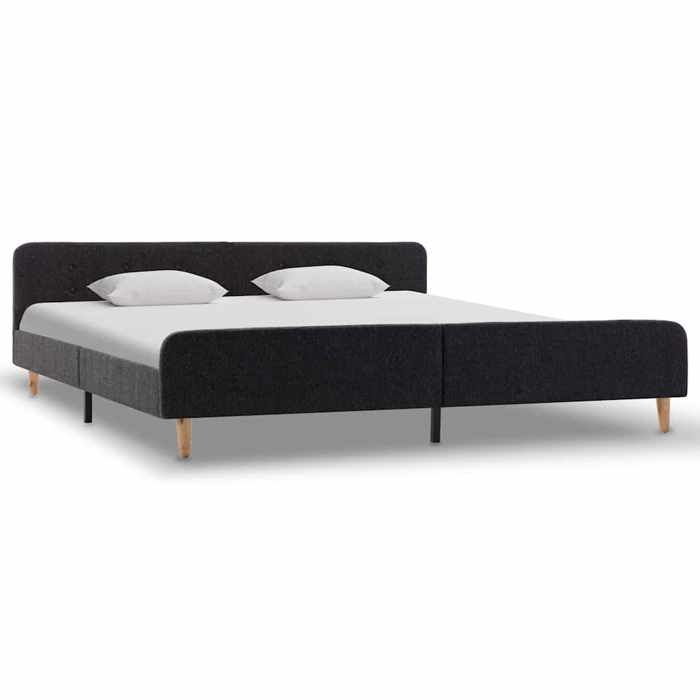 Meuble de chambre - HAOSHOP - Structure de lit - Gris foncé Jute 180 x 200 cm（11478)