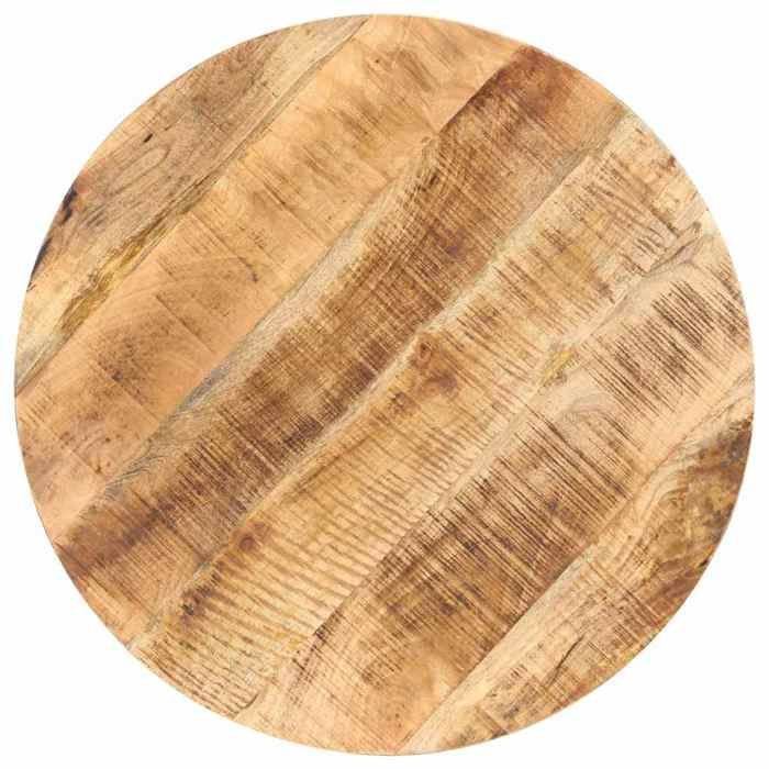 Elégance-Chic Table de bistro Ronde - Ø80x75 cm - Bois de manguier brut - Table de Repas - Meuble à Manger_001666773