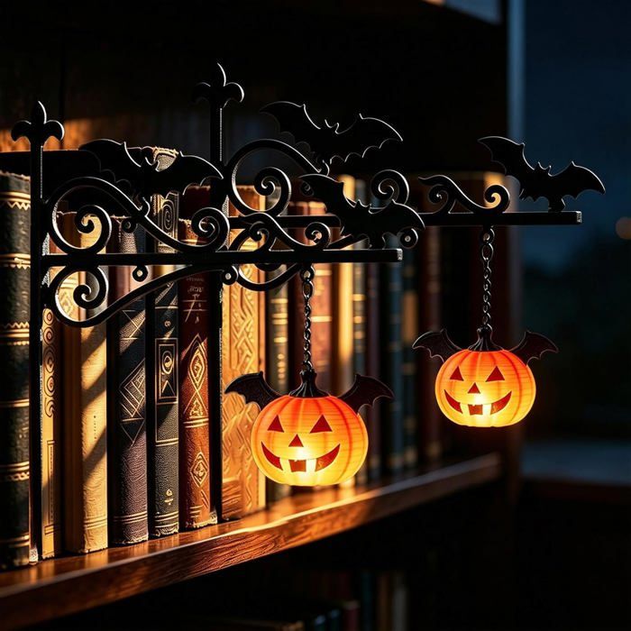 Lanterne de bibliothèque - Mini lampe détagère et serre-livre LED en fonte pour coin de lecture (Blanc chaud 2 pièces)