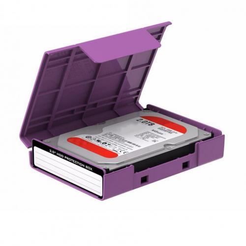 Violet - Étui de rangement pour disque dur de 3.5 pouces, couleur unie,  résistant aux chocs