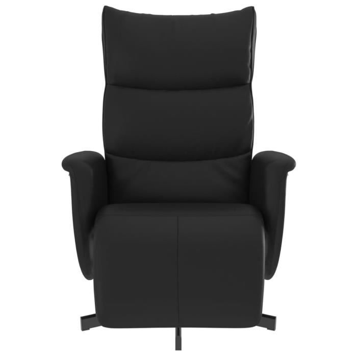 Fauteuil Inclinable Avec Repose-pieds - Tissu Noir, Pivot 360°, Inclinaison Manuelle, Charge Max 110 Kg