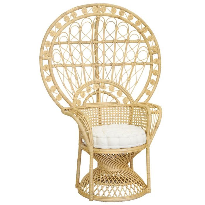 Fauteuil - AUBRY GASPARD - Emmanuelle - Rotin naturel - Tissu 100% coton - 1 place Fauteuil - AUBRY GASPARD - Emmanuelle - Rotin naturel - Tissu 100% coton - 1 place