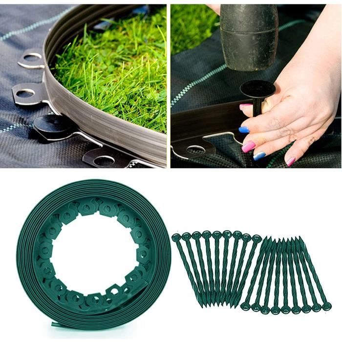 Bordure De Gazon Replast - 25 Mètres - Plastique Recyclé Flexible - Invisible Et Résistante Aux UV