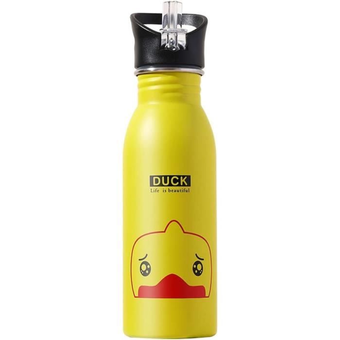 Autsel 500ml Gourde Isotherme Enfant Avec Paille, Bouteille Isotherme Étanche Avec Sac Transport, Gourde Bouteille D'eau Enfant En Acier Inoxydable Sans BPA, Pour École, Sport, Maternelle