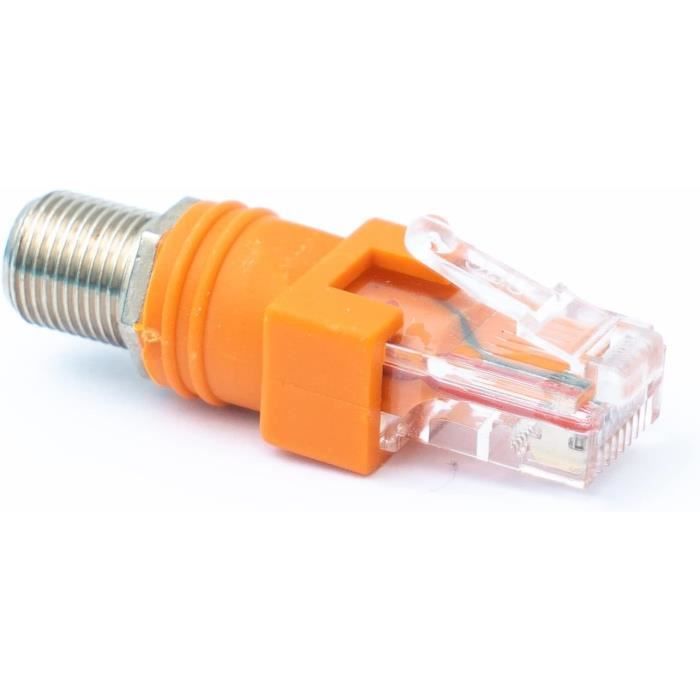 Câbles Coaxiaux - System-s Adaptateur Coaxial Rj45 Mâle Vers F Type 50 Ohms Câble