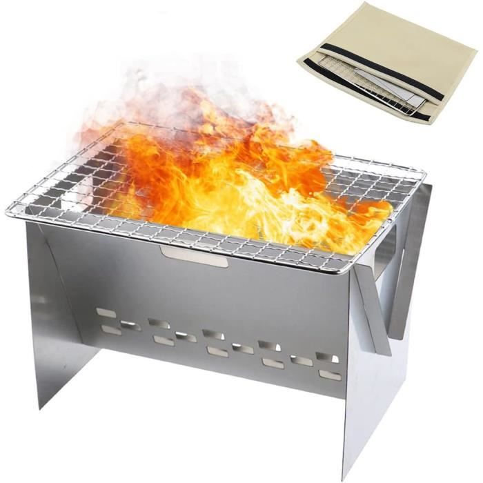 Barbecue Pliable, Barbecue au Charbon de Bois Portable, barbecues au