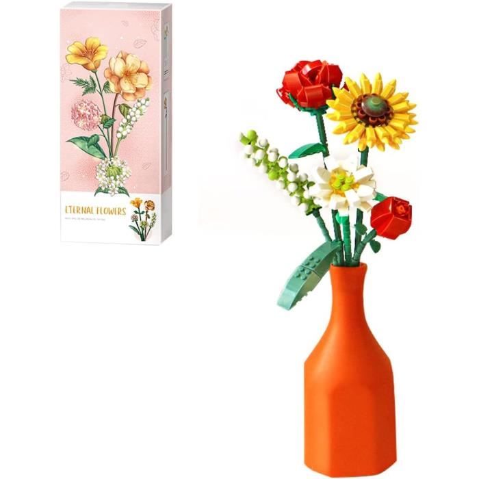 Kit Construction Bouquet Lys En Briques - Loisir Créatif Adulte, Décoration Intérieure