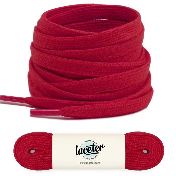 Lacets plats bordeaux 90 cm Largeur 8mm Lacets rouges fonce pour basket et chausures