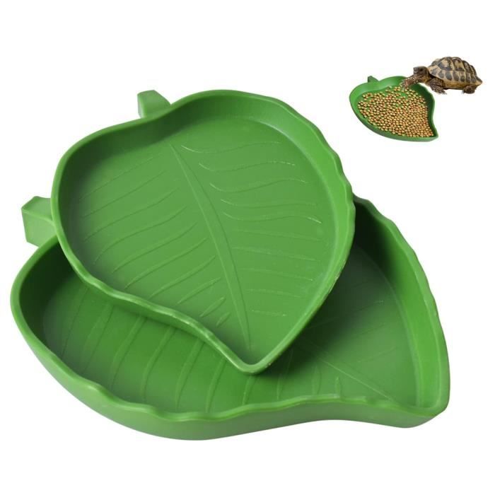 Bol deau et de nourriture - 2PCS - Forme de feuille - Plastique de haute qualité - Pour reptiles