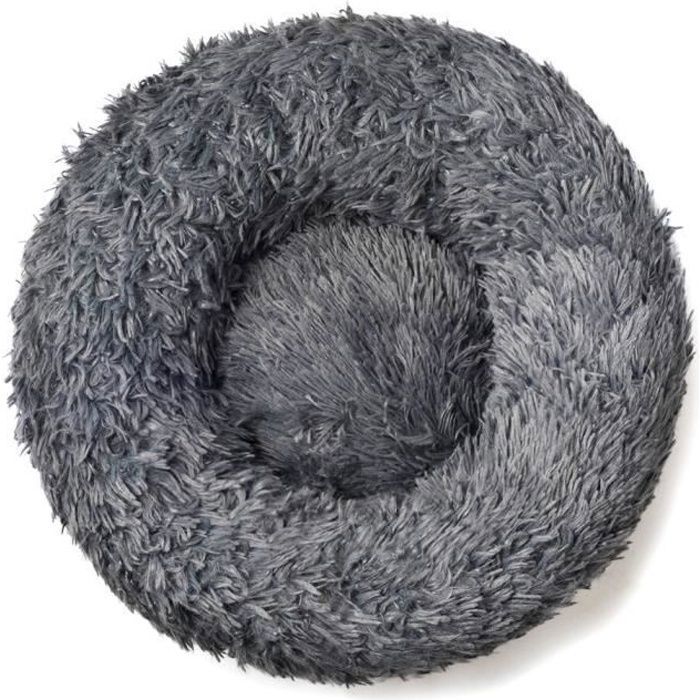 Lit Rond Extra Large Pour Chats Et Chiens Extra Lavable Avec Coussin,Gris foncé 80*80 CM