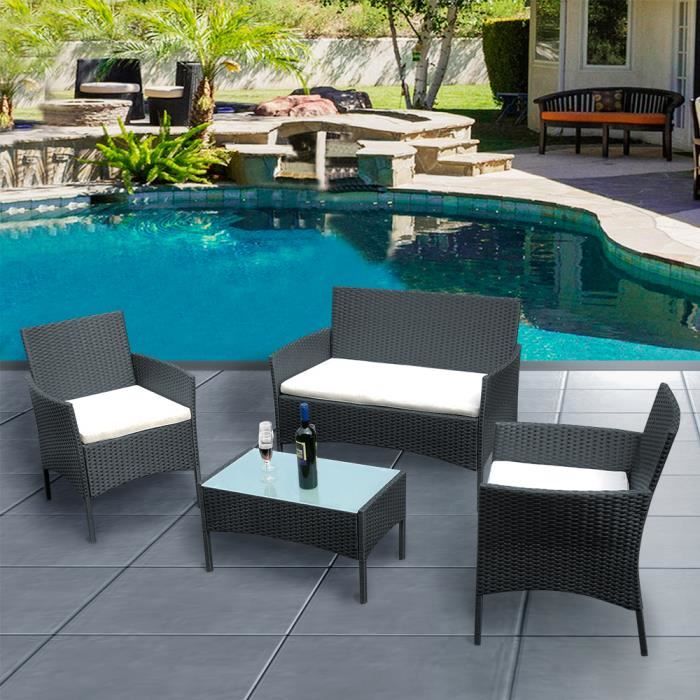 Liberte Salon De Jardin 2 Fauteuils 1 Canape 1 Table En Resine