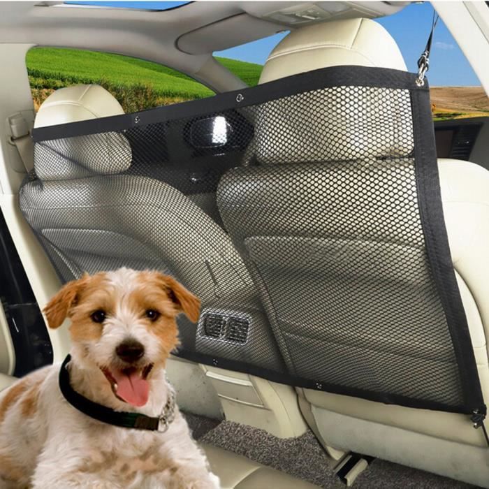 Barrière Voiture Pour Chien - Filet De Protection Avec Cadre Métallique Pour Siège Arrière Et Coffre, Transparent Et Adjustable