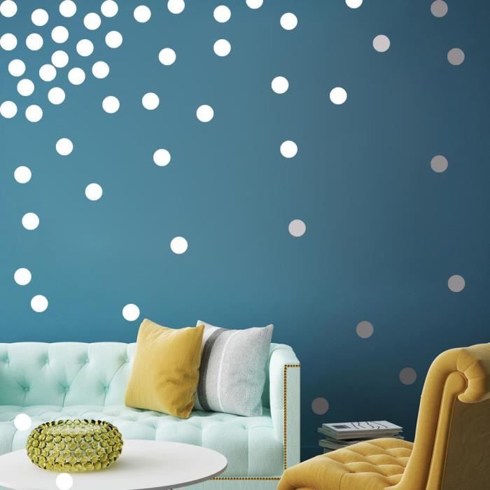Decalque De Mur D Argent Dots 200 Stickers Faciles A Peler Facile A Coller Coffre Fort Sur Peint Dr413 Achat Vente Rideau Cdiscount
