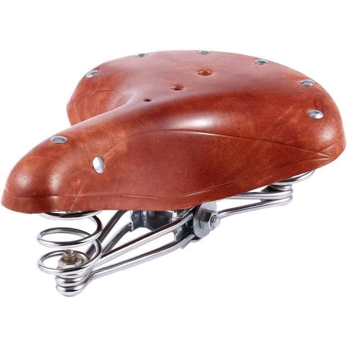 Selle De Vélo Fixie En Cuir PU Rivetée - Confortable Mousse 8mm - 7 Couleurs Au Choix - 10