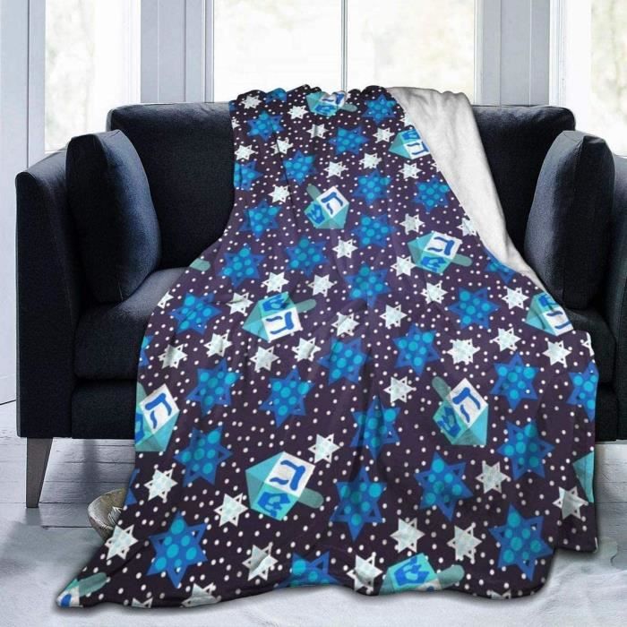 Couverture Polaire 130x150 Cm Motif Sapin/Flocons - Microfibre 290g/m² | Pour Canapé, Lit, Voyage