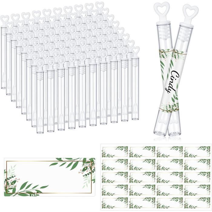 Lot de 60 tubes de bulles de savon en forme de cœur pour mariage et