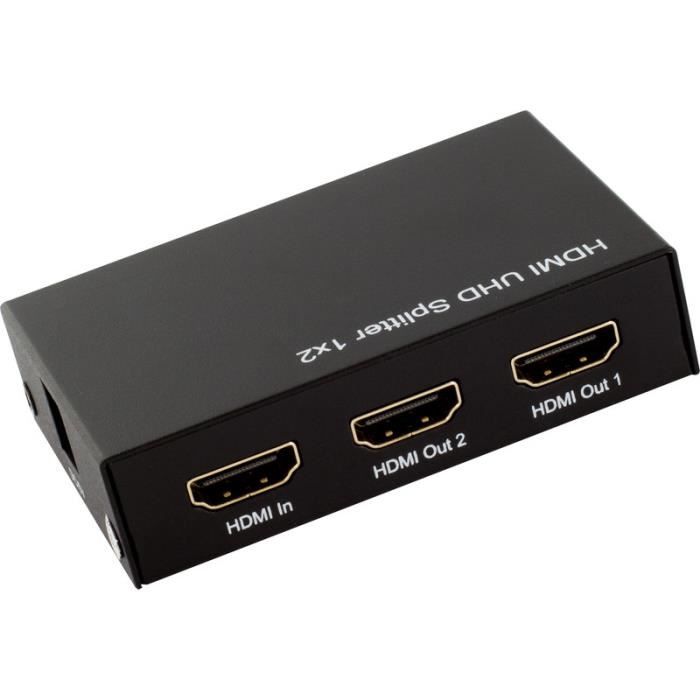 Switch HDMI Splitter HDMI 4K 1 entrée / 2 sorties Répartiteur 1x2 Full HD  1080p